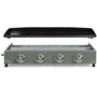 Livoo DOC325 Plancha à Gaz 4 Brûleurs, 10 kW, Plaque Amovible 78.5 x 34.5 cm (Vert/Noir) pour Cuisine Extérieure - 83.5 x 47 x 24 cm