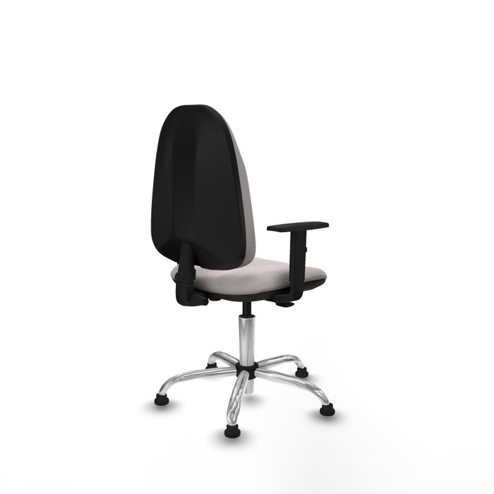 PIQUERAS Y CRESPO Chaise de bureau Algarra, simili cuir blanc, base chromée, accoudoirs 1D