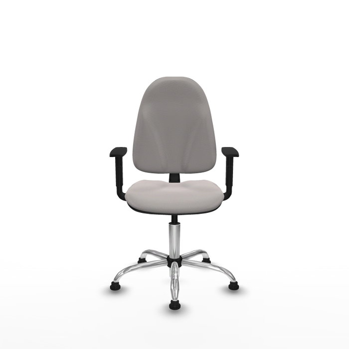 PIQUERAS Y CRESPO Chaise de bureau Algarra, simili cuir blanc, base chromée, accoudoirs 1D