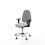 PIQUERAS Y CRESPO Chaise de bureau Algarra, simili cuir blanc, base chromée, accoudoirs 1D