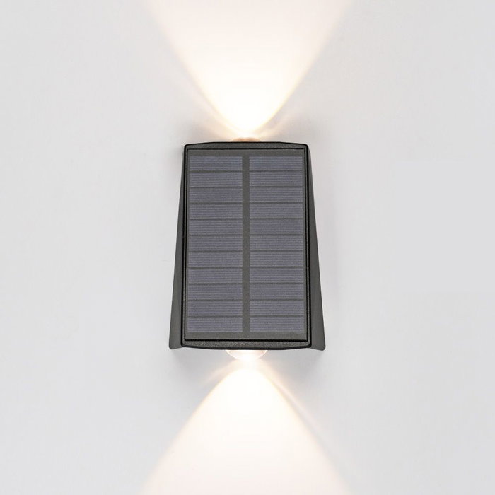 Edm Aplique solaire LED 100lm 2W 3000K avec capteur crépusculaire IP65 Batterie 1800mAh