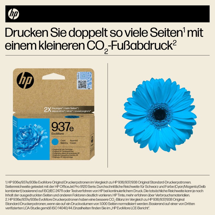 HP 937e EvoMore Cyan XL