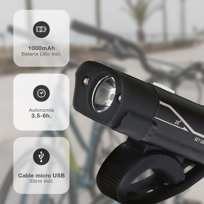 GSC Evolution Set de lumières de vélo LED rechargeable USB GSC Evolution Set de lumières de vélo LED rechargeable USB
