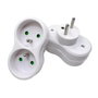 MicroConnect Adaptateur EU vers 2 Prises Type E Français, Blanc