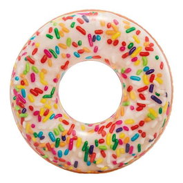 Intex - Flotteur Bouée Donut Blanc avec Motif Bonbons - 99x25 cm - Âge recommandé : 9 ans et plus - PVC