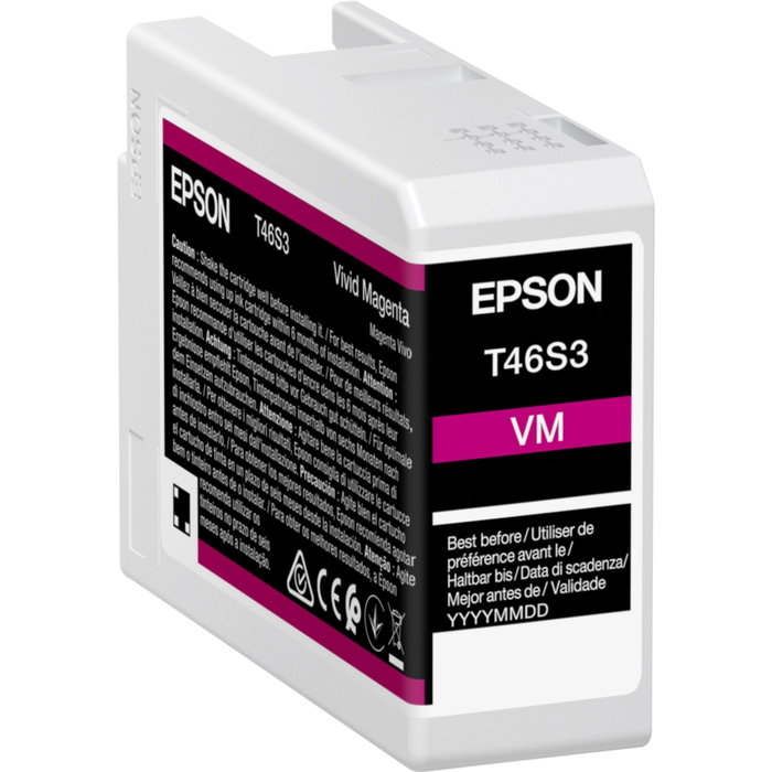 Epson T46S3 Cartouche d'encre Magenta vif 25 ml pour SureColor SC-P700 Epson T46S3 Cartouche d'encre Magenta vif 25 ml pour SureColor SC-P700
