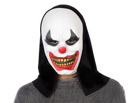 Atosa Masque Clown Tueur avec Capuche Blanche Halloween