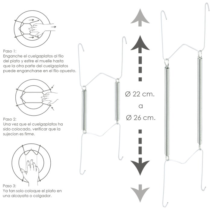 ORYX Support à ressort pour assiettes de 22 à 26 cm