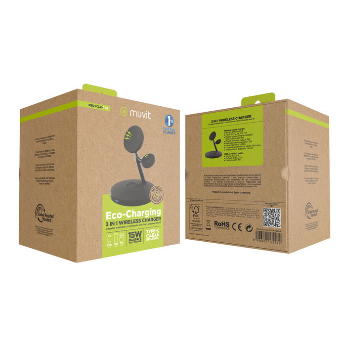 Chargeur sans fil Muvit for Change APH-MWC3 Noir Chargeur sans fil Muvit for Change APH-MWC3 Noir