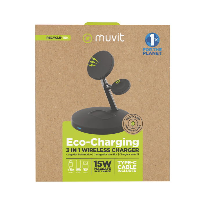 Chargeur sans fil Muvit for Change APH-MWC3 Noir Chargeur sans fil Muvit for Change APH-MWC3 Noir