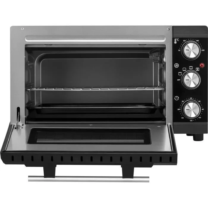 Sencor SEO 2000BK - Mini-four 20 L, 1650 W, Noir, 6 fonctions, cuisson de 70 à 230 °C, minuteur 120 min, double vitrage