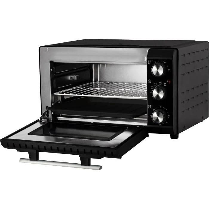Sencor SEO 2000BK - Mini-four 20 L, 1650 W, Noir, 6 fonctions, cuisson de 70 à 230 °C, minuteur 120 min, double vitrage