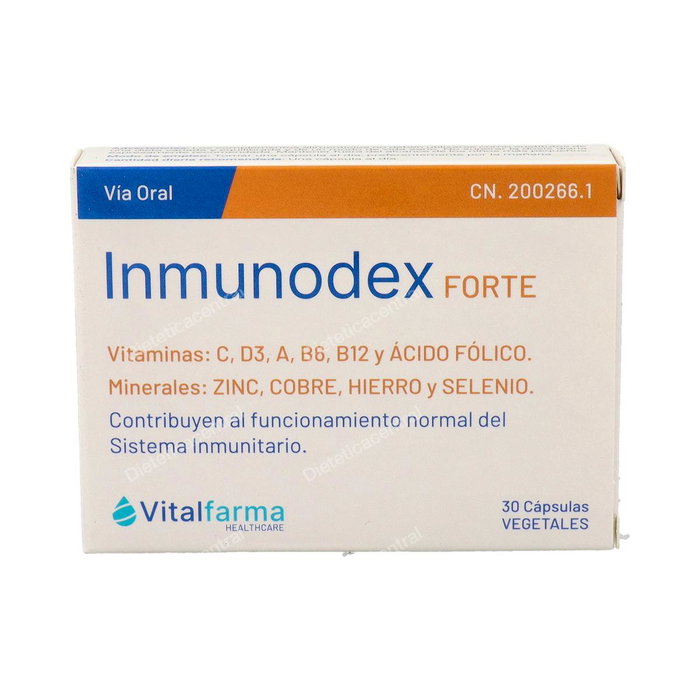 Vitalfarma Inmunodex Forte 30 Gélules - Complément Alimentaire Immunité Vitamines et Minéraux Vitalfarma Inmunodex Forte 30 Gélules - Complément Alimentaire Immunité Vitamines et Minéraux