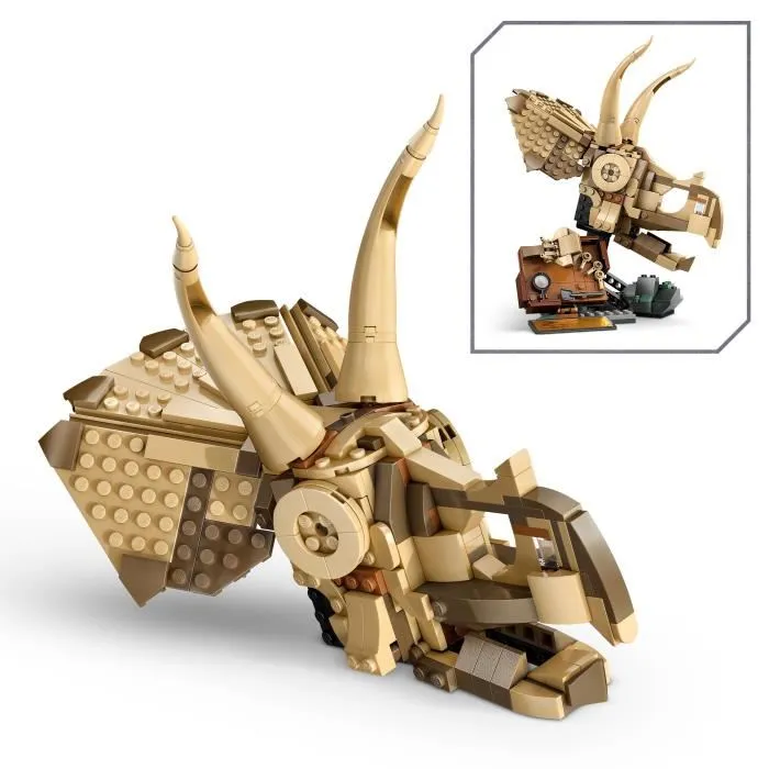 LEGO Jurassic World 76969 Jeu de Construction Fossiles de Dinosaures : Crâne de Tricératops avec Minifigurine Paléontologue - Set pour Enfants à Partir de 9 Ans