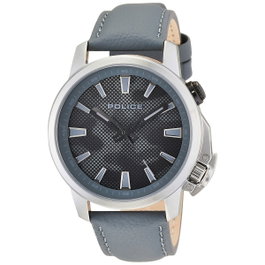 Police PEWJD2202702 - Montre Homme Analogique en Cuir Gris