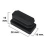 MAURER Contera rectangulaire noire 15x30mm, blister de 4 pièces