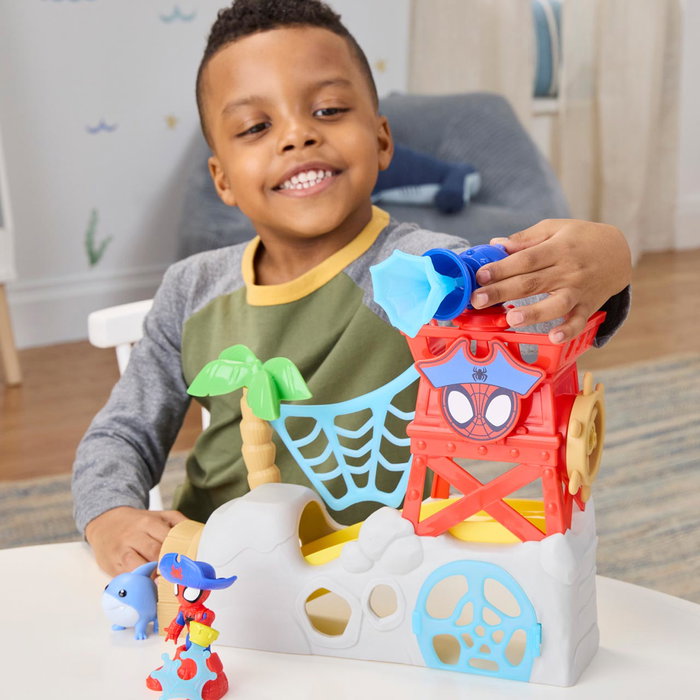 Hasbro Marvel Spidey Water Webs Isla Spidey G0665 - Jeu interactif avec toboggan à eau et figurines, pour enfants 3 ans et plus