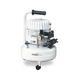 Mecafer Compresseur Horizontal Silencieux 9L avec Huile Entonnoir et Roulettes