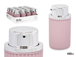 BERILO Distributeur de savon en plastique Rose 420ml