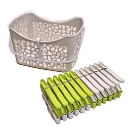 Jobgar Panier pour pinces avec 24 pinces 19 x 14,5 x 11 cm en polypropylène