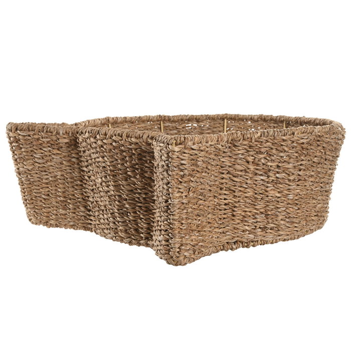 Lit pour animal domestique Home ESPRIT Blanc Naturel Fibre naturelle 55 X 45 X 18 CM