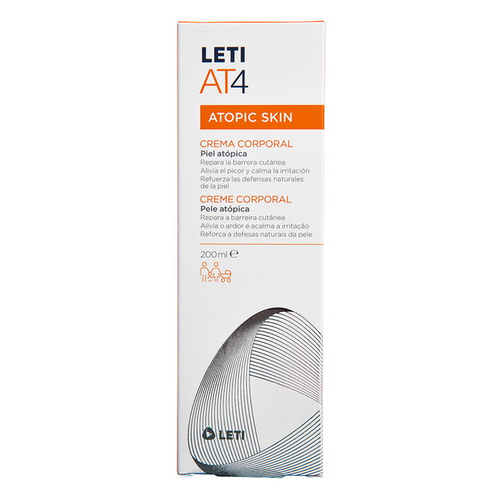 Leti Pharma Crème corporelle LETIAT4 pour peaux atopiques 200 ml Leti Pharma Crème corporelle LETIAT4 pour peaux atopiques 200 ml