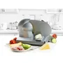 DOMO Trancheuse Electrique DO521S - 150W, Lame Inox 19 cm, Chariot et Poussoir, Reglage Coupe jusqu'a 15 cm, Gris
