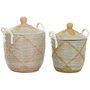 Set de basket Home ESPRIT Jaune Corail Herbier marin (2 Pièces)
