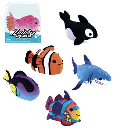 Jazwares Zhu Zhu Fish, Figurines Mascottes Aquatiques Nadant sur Terre, Assortiment de 6 Pièces, Jouet pour Enfants de +4 Ans, Réf. Z1000