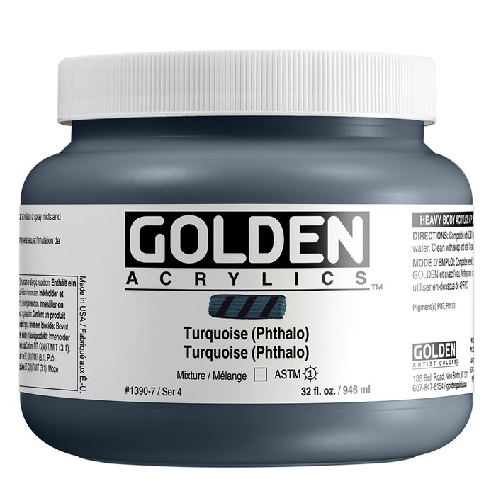 Golden Heavy Body Peinture Acrylique Turquoise (Thalo) 946 ml Golden Heavy Body Peinture Acrylique Turquoise (Thalo) 946 ml