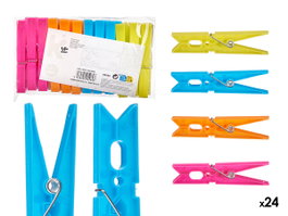 Arte Regal Set de 24 Pinces en Plastique et Métal Grandes Couleurs Assorties 15 x 29 x 4 cm (Set de 24)
