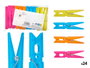 Arte Regal Set de 24 Pinces en Plastique et Métal Grandes Couleurs Assorties 15 x 29 x 4 cm (Set de 24)