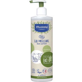Mustela BABY BIO Eau Micellaire Sans Rinçage pour Visage, Corps et Siège - 400 ml
