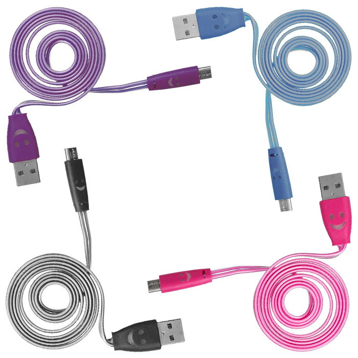 Be Mix Câble Micro USB Plat et Lumineux de 1m