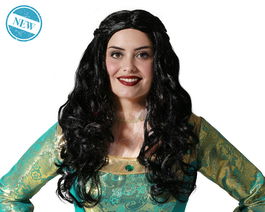 Peluca - Perruque style courtisane baroque brun foncé 180 grammes - Idéale costume noble, aristocrate, théâtre