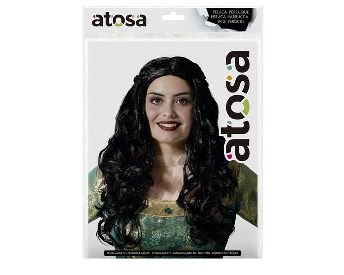 Peluca - Perruque style courtisane baroque brun foncé 180 grammes - Idéale costume noble, aristocrate, théâtre