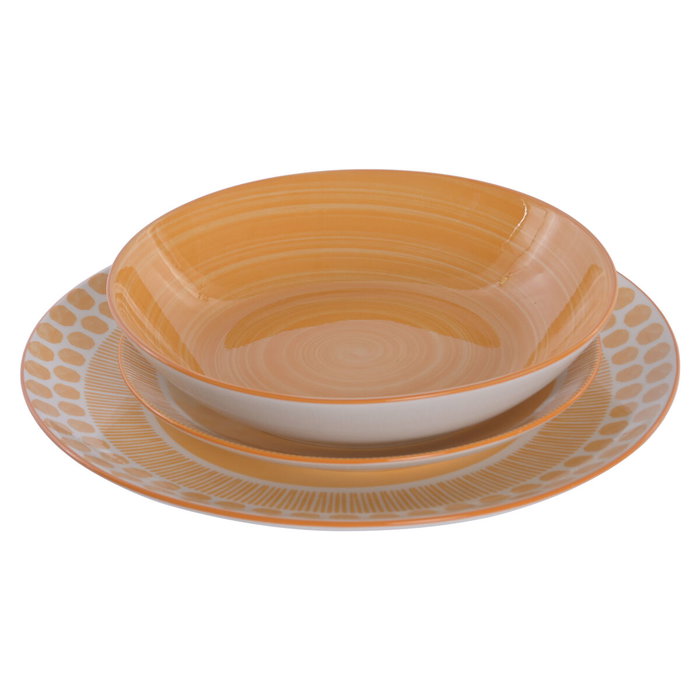 Home ESPRIT Service de Vaisselle ESPRIT Orange Porcelaine 18 Pièces