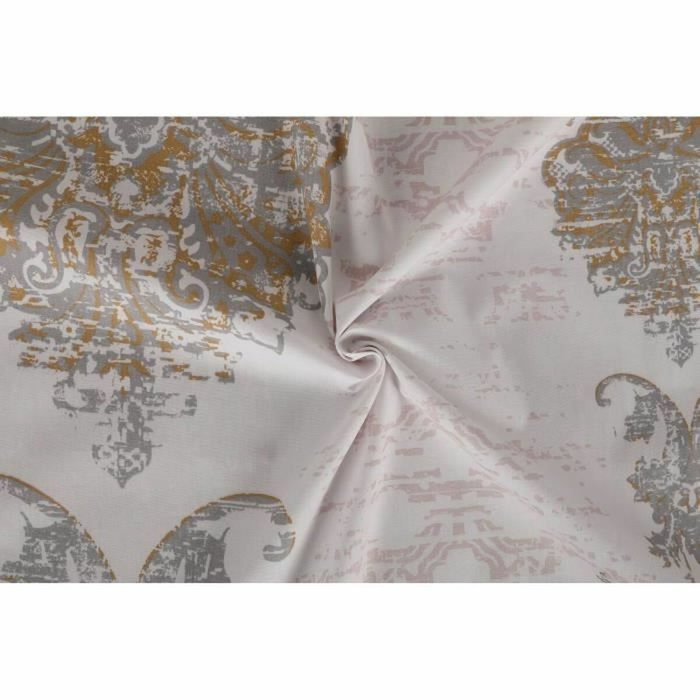 BigBuy Home Parure de couette Brun, Blanc, Gris en 100% coton renforcé (220 x 240 cm) avec 2 taies d'oreiller
