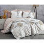 BigBuy Home Parure de couette Brun, Blanc, Gris en 100% coton renforcé (220 x 240 cm) avec 2 taies d'oreiller
