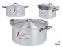 Kinvara Casserole en Aluminium 24 cm 5 L Argent 33x25x12 cm Compatible Lave-vaisselle Gaz Four (Set de 10)