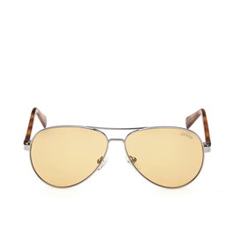Guess Gafas GU8279 08E Lunettes de Soleil Aviateur Unisexe Monture Argentée Verres Marron 140mm