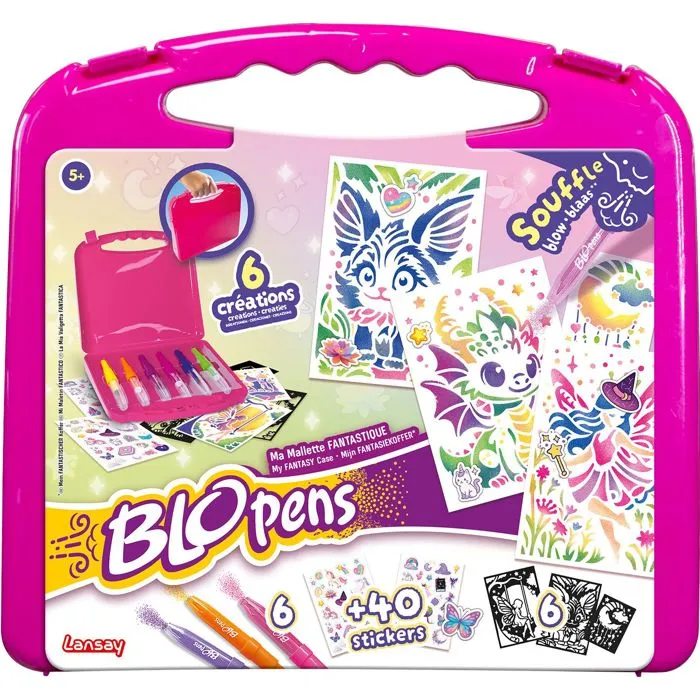 Lansay Malette Créative Blopens Univers Fantastique - Kit de Dessin Magique à Aérographe avec Pochoirs Créatures Légendaires - Jouet Enfant 5 Ans et Plus Lansay Malette Créative Blopens Univers Fantastique - Kit de Dessin Magique à Aérographe avec Pochoirs Créatures Légendaires - Jouet Enfant 5 Ans et Plus