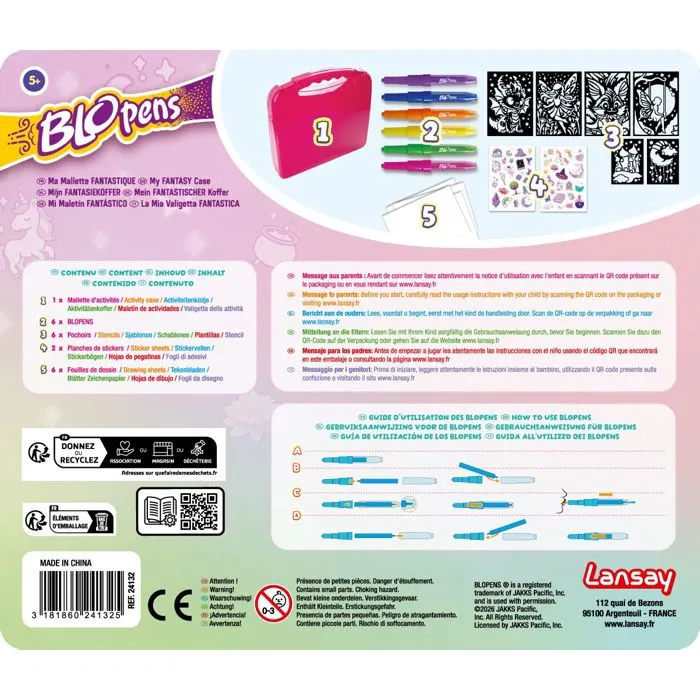 Lansay Malette Créative Blopens Univers Fantastique - Kit de Dessin Magique à Aérographe avec Pochoirs Créatures Légendaires - Jouet Enfant 5 Ans et Plus Lansay Malette Créative Blopens Univers Fantastique - Kit de Dessin Magique à Aérographe avec Pochoirs Créatures Légendaires - Jouet Enfant 5 Ans et Plus