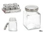 Vivalto Pot Carré en Verre Transparent avec Couvercle 100 ml 5.6 x 7.6 x 5.6 cm (Set de 48)