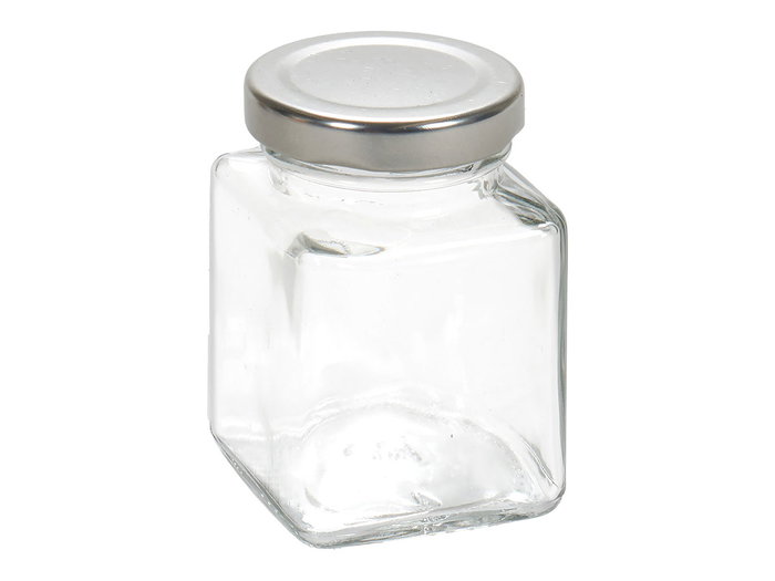 Vivalto Pot Carré en Verre Transparent avec Couvercle 100 ml 5.6 x 7.6 x 5.6 cm (Set de 48)
