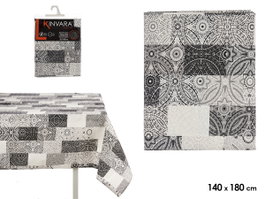 Kinvara Nappe en Toile Antitache 140x180 cm Gris Azulejo (Set de 6)