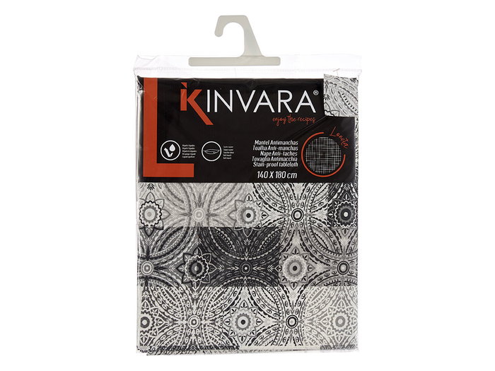Kinvara Nappe en Toile Antitache 140x180 cm Gris Azulejo (Set de 6)