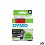 Dymo Ruban de transfert thermique D1 40917 7 m Noir/Rouge (5 Unités)