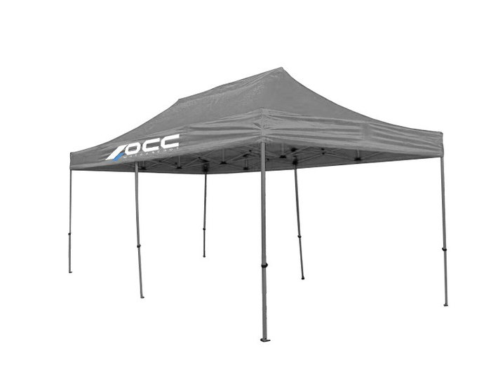 Occ Motorsport OCCCARP08 Tente pliante carport Racing 3x6 m 18 m², structure acier, toile polyester 420D ignifuge M1, gris, avec kit de fixation et sac Occ Motorsport OCCCARP08 Tente pliante carport Racing 3x6 m 18 m², structure acier, toile polyester 420D ignifuge M1, gris, avec kit de fixation et sac