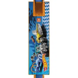 MONDO Trottinette Pliable 2 Roues Hot Wheels - Deck Aluminium Antidérapant, Roues PVC 12cm, Guidon Réglable, 50 kg Max, pour Enfants 5 Ans et Plus